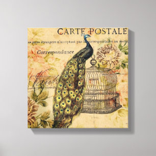 französisches botanisches Kunst nouveau Vintager Leinwanddruck