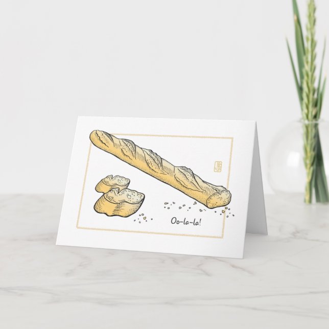 Französisches Brot "Oo-la-la..!" Karte (Vorderseite)
