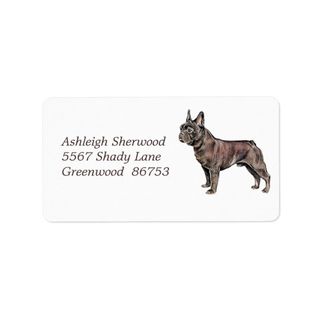 Französisches Bulldog-Adressetikett Adressaufkleber (Vorne)