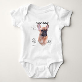 Französisches Bulldog-Geschichtsdesign Baby Strampler
