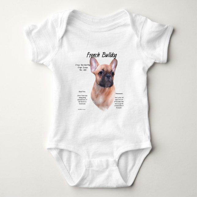 Französisches Bulldog-Geschichtsdesign Baby Strampler (Vorderseite)