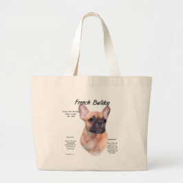 Französisches Bulldog-Geschichtsdesign Jumbo Stoffbeutel