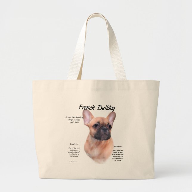 Französisches Bulldog-Geschichtsdesign Jumbo Stoffbeutel (Vorne)