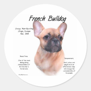 Französisches Bulldog-Geschichtsdesign Runder Aufkleber