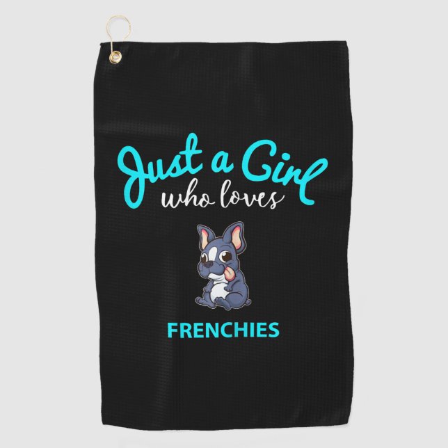 Französisches Bulldog Girls Kinder Französisches B Golfhandtuch (Vorderseite)