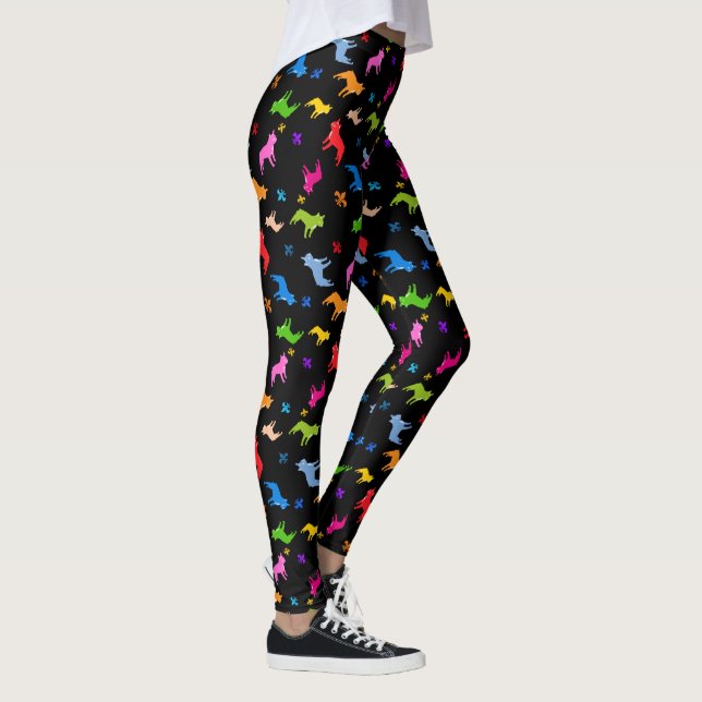 Französisches Bulldog-Muster Leggings (Rechts)
