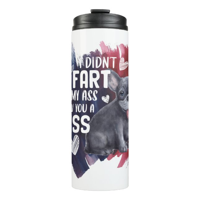 Französisches Bulldog Niedliches Geschenk für Hund Thermosbecher (Vorderseite)