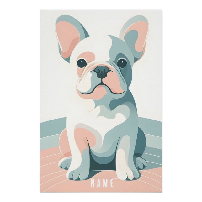 Französisches Bulldog-Niedliches Poster (Vorderseite)