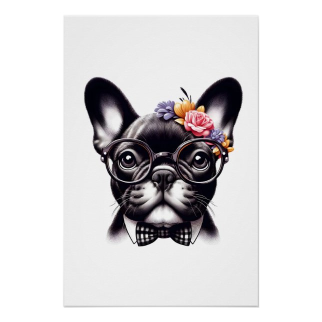 Französisches Bulldog-Niedliches Poster (Vorderseite)