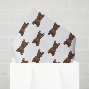 Französisches Bulldog-Schokolade-Muster Seidenpapier