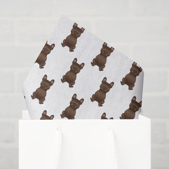 Französisches Bulldog-Schokolade-Muster Seidenpapier (Geschenktüte)
