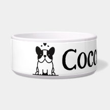Französisches Bulldog-Symbol mit Namen Bowl
