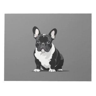 Französisches Bulldog-Vector-Grafik-Portrait Tier Notizblock
