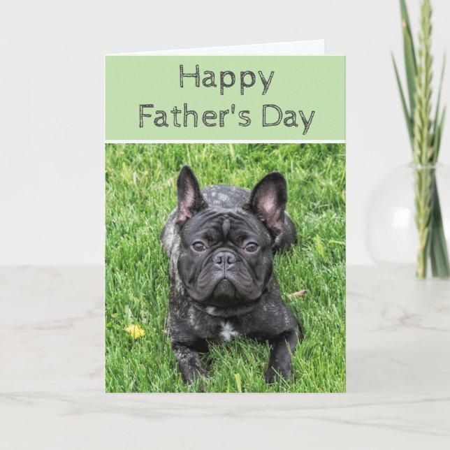 Französisches Bulldogfotografie Custom Vatertag Karte (Vorderseite)