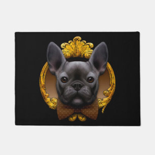Französisches Bulldogge-Bild, blau Fußmatte