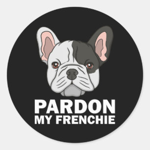 Französisches Bulldogge-Design für Männer Frauen b Runder Aufkleber