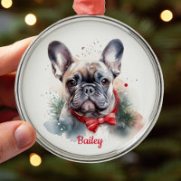 Französisches Bulldogge-Weihnachtsornament
