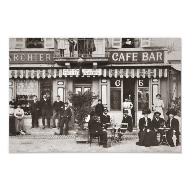Französisches Café Bar Street Szene Fotodruck (Vorne)