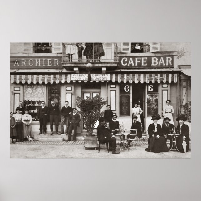 Französisches Café Bar Street Szene Poster (Vorne)