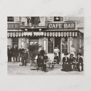 Französisches Café Bar Street Szene Postkarte