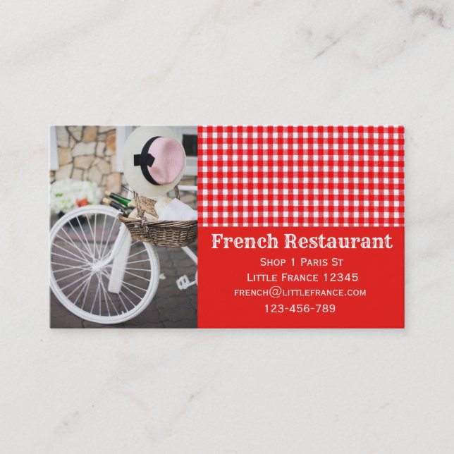 Französisches Café Patisserie Restaurant Business Visitenkarte (Vorderseite)