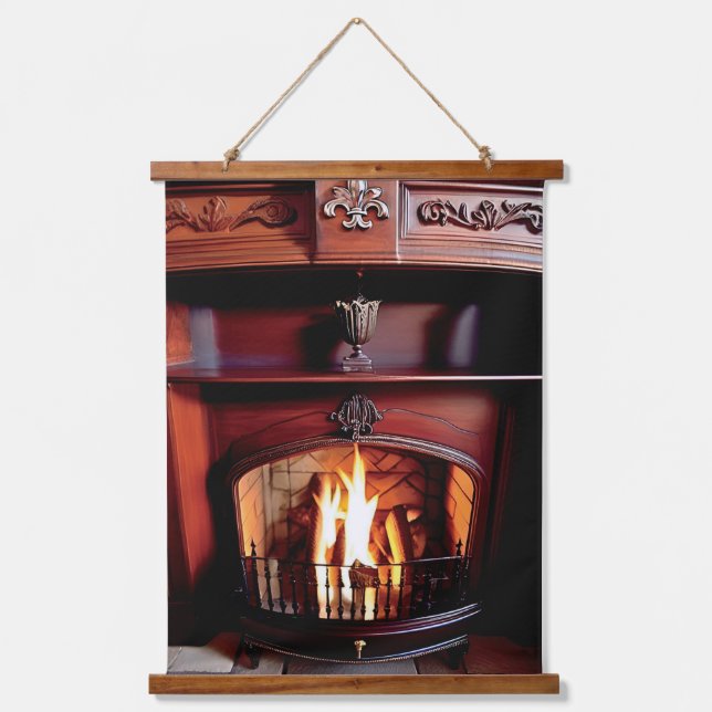 Französisches Chateaux Small Hearth Wall Band Wandteppich Mit Holzrahmen (Vorderseite)