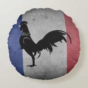 Französisches coq rundes kissen