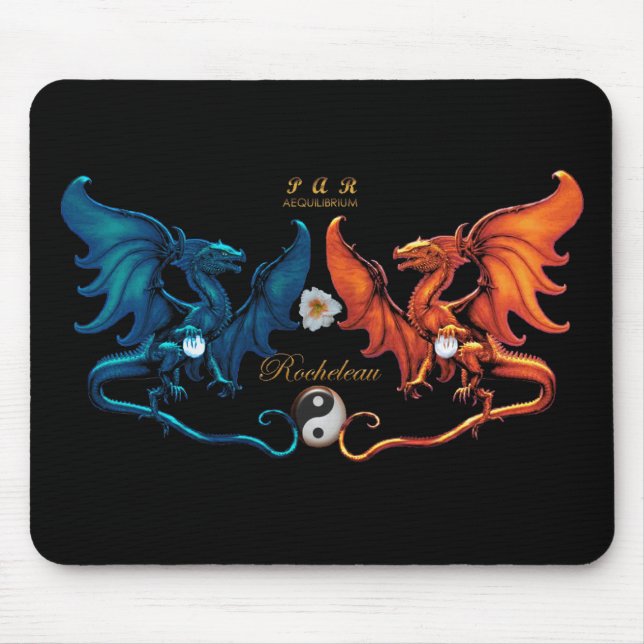 Französisches Drache-Emblem Mousepad (Vorne)