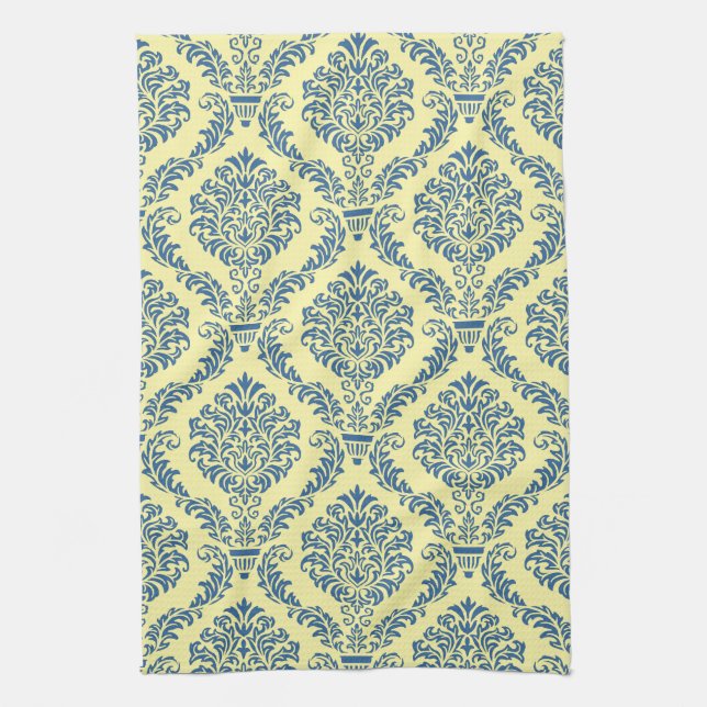 Französisches Empire Damask Muster #6 Geschirrtuch (Vertikal)