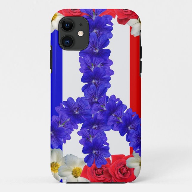 französisches Flaggen-Friedenszeichen Case-Mate iPhone Hülle (Rückseite)