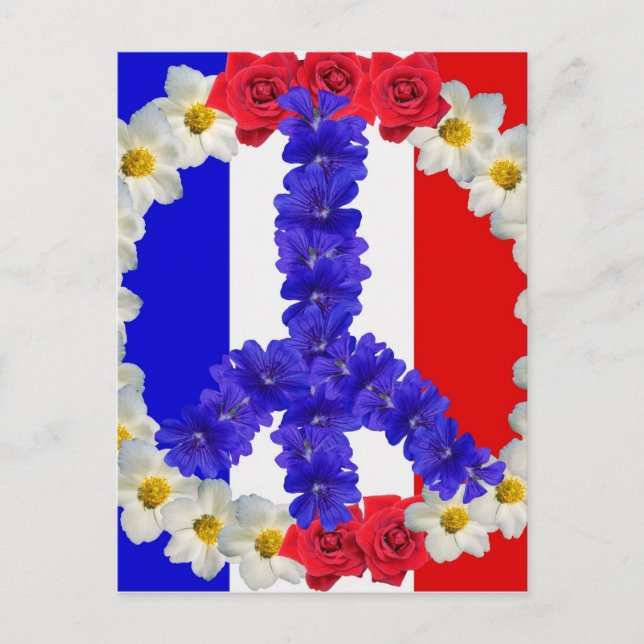 französisches Flaggen-Friedenszeichen Postkarte (Vorderseite)