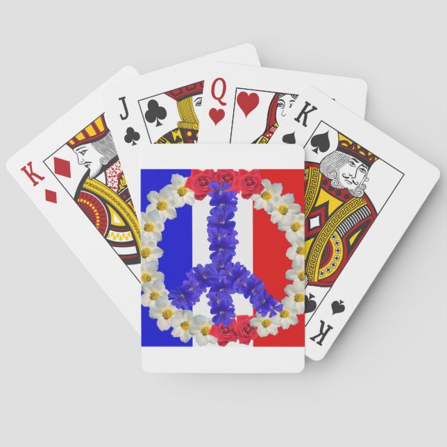 französisches Flaggen-Friedenszeichen Spielkarten (Rückseite)