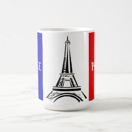 Französisches Flaggen- und Eiffelturmdesign Kaffeetasse