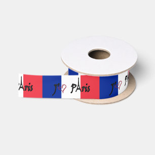 französisches Flaggenband j'aime Paris Satinband