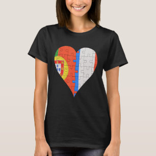 Französisches Flaggenherz Portugals T-Shirt