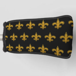 Französisches Fleur De Lis Muster Gold N Schwarz P Golf Headcover