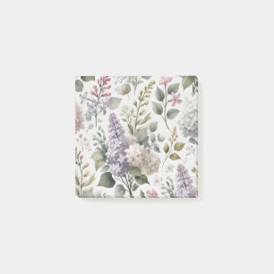 Französisches Flieder-Aquarell-Blumen-Frühling & S Post-it Klebezettel