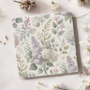 Französisches Flieder-Aquarell-Blumen-Frühling & S Steinuntersetzer