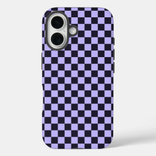 Französisches Flieder-Karo-Muster iPhone 16 Hülle