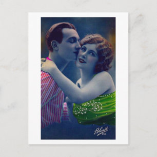 Französisches Flirt - Vintag romantische Liebe Postkarte