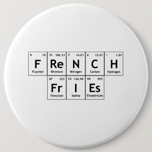 Französisches FrIEs Chemie Periodisches Tischwort Button