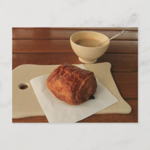 Französisches Frühstück: Kaffee mit Schokolade Postkarte
