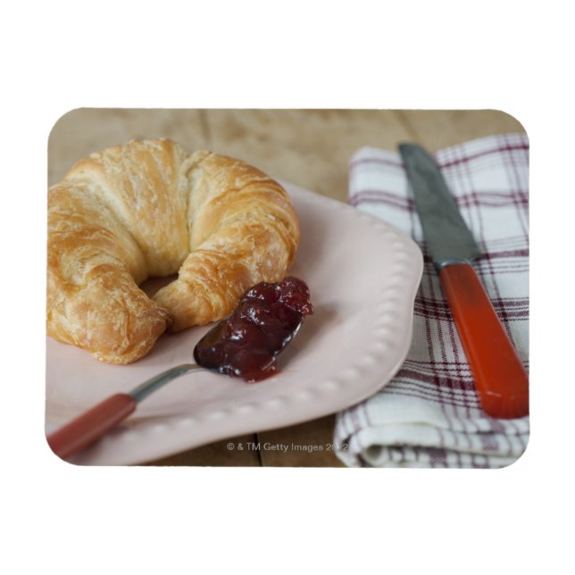 Französisches Frühstück mit Croissant Magnet (Horizontal)