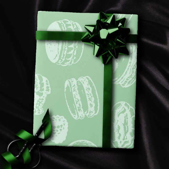 französisches Gebäck | Neo Mint Green Süßigkeiten Geschenkpapier (Von Creator hochgeladen)