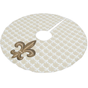 Französisches goldenes Lilien-Wappen Polyester Weihnachtsbaumdecke