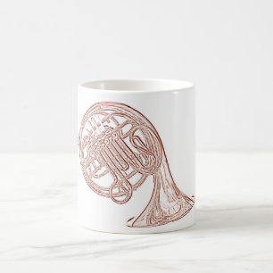 Französisches Horn-Brown-Tinte, die Tasse zeichne