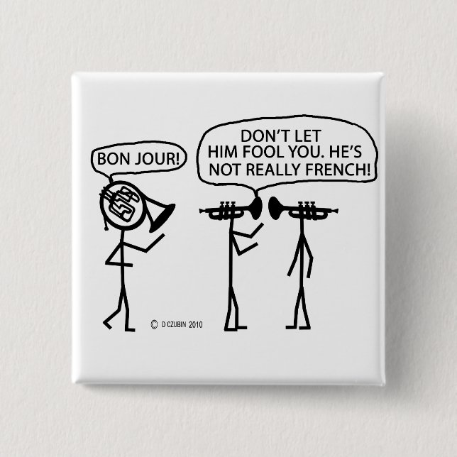 Französisches Horn Button (Vorderseite)