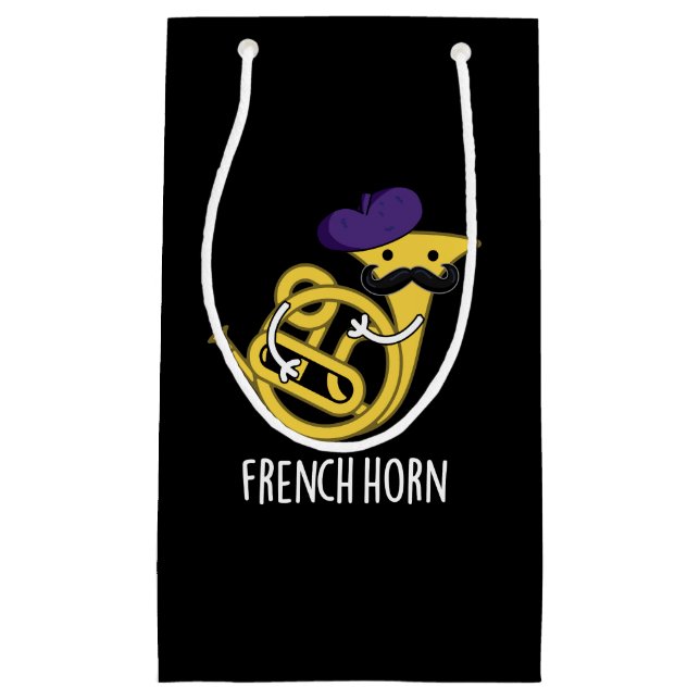 Französisches Horn Funny Music Instrument Pub Dark Kleine Geschenktüte (Vorderseite)