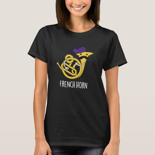 Französisches Horn Funny Music Instrument Pub Dark T-Shirt (Vorderseite)