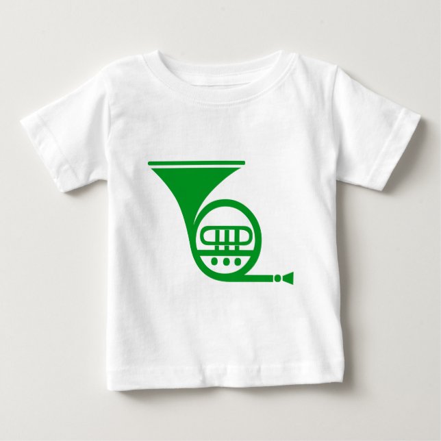 Französisches Horn - Grüngras Baby T-shirt (Vorderseite)